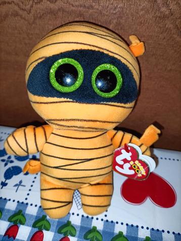 Ty Beanie Boo "mask" de oranje hallo mummie knuffel  beschikbaar voor biedingen