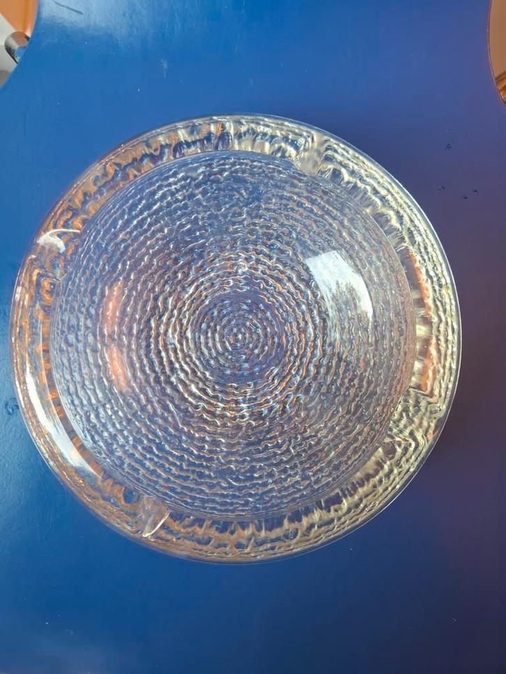 Design Glazen asbak met structuur brutalist, Antiek en Kunst, Antiek | Glas en Kristal, Ophalen of Verzenden