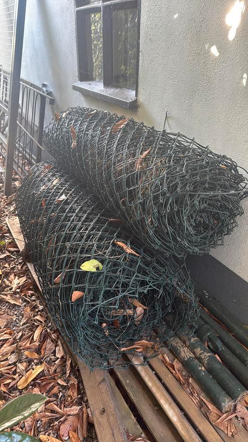 30 a 35 meter aan hekwerk, gaas incl looppoort, Tuin en Terras, Tuinhekken en Hekwerk, Gebruikt, Gaashekwerk, IJzer, Ophalen