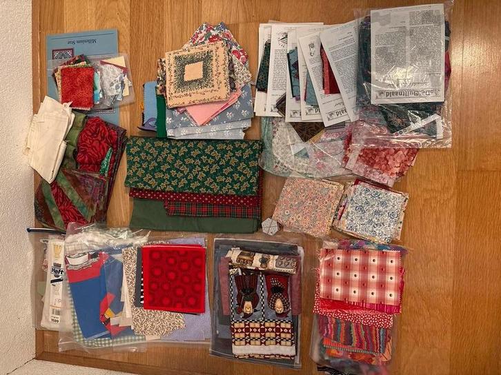 Stoffenlapjes patchwork - Diverse materialen - Quilten, Hobby en Vrije tijd, Stoffen en Lappen, Gebruikt, Katoen, Minder dan 30 cm