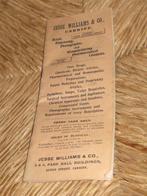 Catalogus  Jesse Wiliams  Cardiff 1901, Boeken, Catalogussen en Folders, Gelezen, Ophalen of Verzenden, Jesse Williams & Co, Catalogus