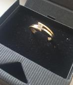 Mooie gouden/witgouden verlovingsring met steentje, 18 tot 19, Gebruikt, Overige kleuren, Verzenden