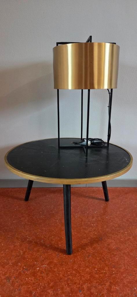 Bijzettafel Goud/Zwart, Huis en Inrichting, Tafels | Bijzettafels, Zo goed als nieuw, Rond, Minder dan 45 cm, Minder dan 55 cm