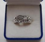 Zilveren ring met markasiet steentjes maat 18 nr.983, 18 tot 19, Verzenden, Zo goed als nieuw, Dame