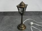 Antiek koperen lantaarn lampje met glazen ruitjes, Antiek en Kunst, Ophalen of Verzenden
