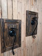 Houten panelen met kaarsenhouder, Huis en Inrichting, Woonaccessoires | Wanddecoraties, Ophalen of Verzenden, Zo goed als nieuw
