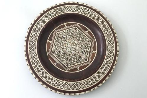 Wandbord hout met mozaiek en parelmoer, Antiek en Kunst, Antiek | Wandborden en Tegels, Ophalen