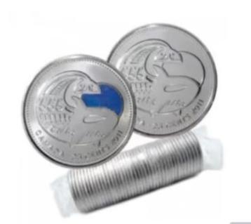 Canada - 2 x 25 cents 2011 - color Orca Whale / bu Orca Whal beschikbaar voor biedingen
