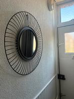 Zwarte metalen spiegel 60 cm, Huis en Inrichting, Woonaccessoires | Spiegels, Ophalen, Rond, Zo goed als nieuw, Minder dan 100 cm
