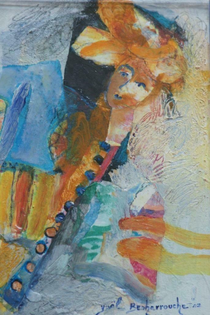 Yoël Benharrouche - mixed media - origineel, Antiek en Kunst, Kunst | Schilderijen | Modern, Ophalen of Verzenden