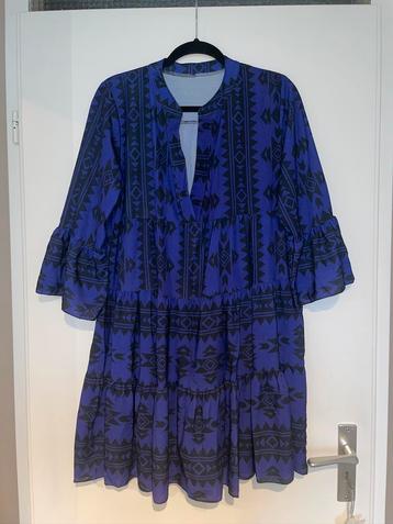 Dames paarse boho ibiza print tuniek blouse maat 42 beschikbaar voor biedingen