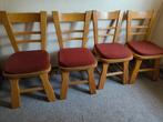 4 licht eiken eetkamerstoelen met kussentje, Antiek en Kunst, Ophalen