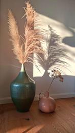 Prachtige set vazen met droogbloemen decoratie design, Ophalen, Overige materialen, Overige kleuren, Zo goed als nieuw