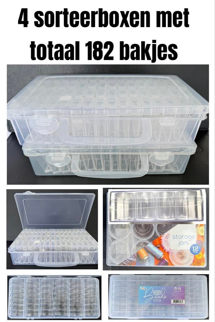 4 Sorteerboxen voor Kralen, Bedels, Schroefjes, etc. O-29, Hobby en Vrije tijd, Knutselen, Gebruikt, Knutselwerk, Ophalen of Verzenden