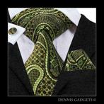 Dennis Gadgets: 100 % zijden stropdas ( 3 delig !! ) DG 3081, Nieuw, Groen, Met patroon, Ophalen