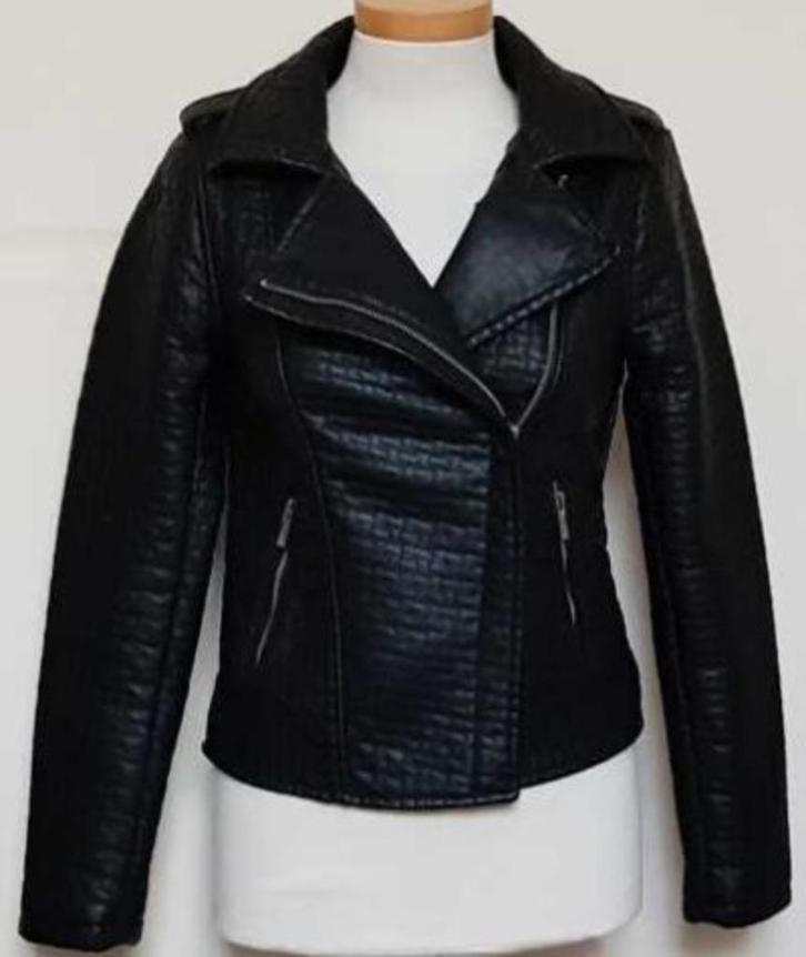 Cool Cat zwart imitatieleer jack mt. S, Kleding | Dames, Jassen | Winter, Zo goed als nieuw, Maat 36 (S), Zwart, Ophalen of Verzenden