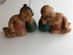 Oud chinees handgesneden houten Jongen + Meisje, Antiek en Kunst, Ophalen of Verzenden