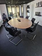 vergadertafel met 8 stoelen, 1.80 m breed en 3.00 m lang, Huis en Inrichting, Stoelen, Ophalen, Gebruikt, Overige kleuren, Vijf, Zes of meer stoelen