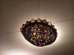 Antieke glas in lood lamp, Huis en Inrichting, Lampen | Plafondlampen, Gebruikt, Art Deco, Art Nouveau, Ophalen, Glas