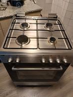 Etna gasfornuis 59x59x90 zilver 1½ jaar oud., Ophalen, 4 kookzones, Gas, Vrijstaand