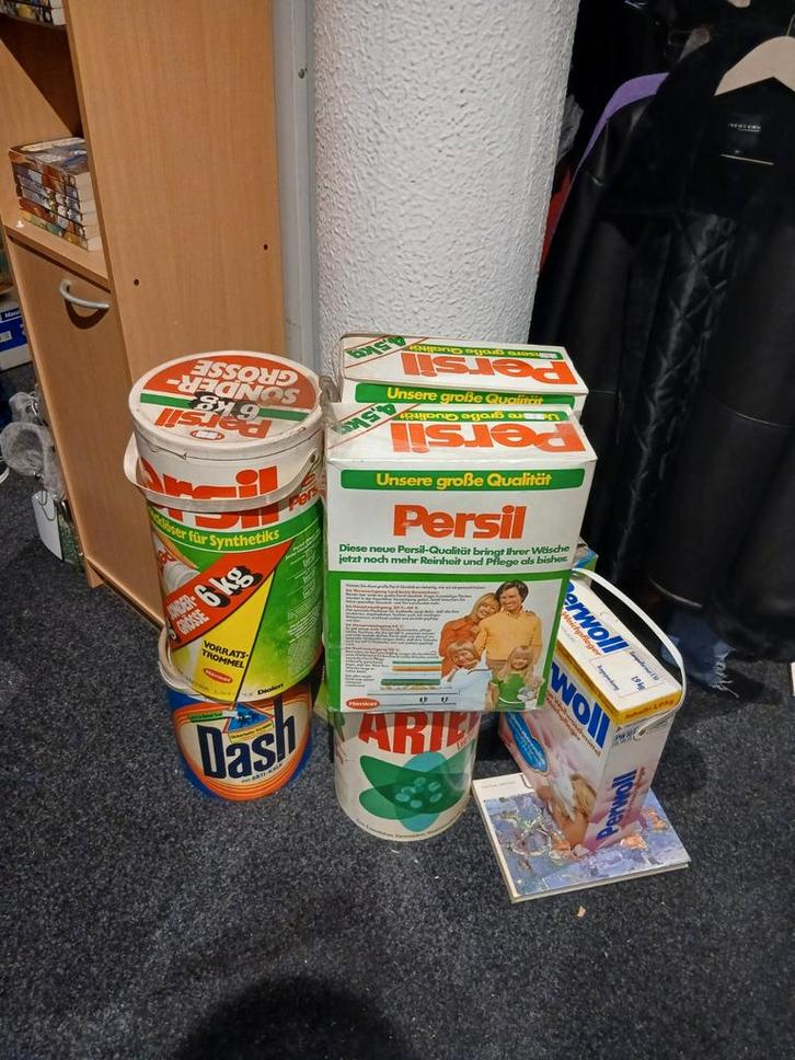 Vintage Wasmiddel Collectie - Persil, Dash, Ariel, Perwoll, Huis en Inrichting, Schoonmaakartikelen, Schoonmaakmiddel, Ophalen of Verzenden