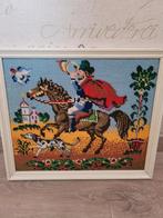 Vintage kleurrijk borduursel borduren oude lijst borduurwerk, Ophalen of Verzenden, Patroon