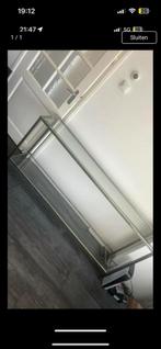 Side table met metalen frame eric kuster style, Huis en Inrichting, Gebruikt, Ophalen of Verzenden, Glas, Minder dan 25 cm