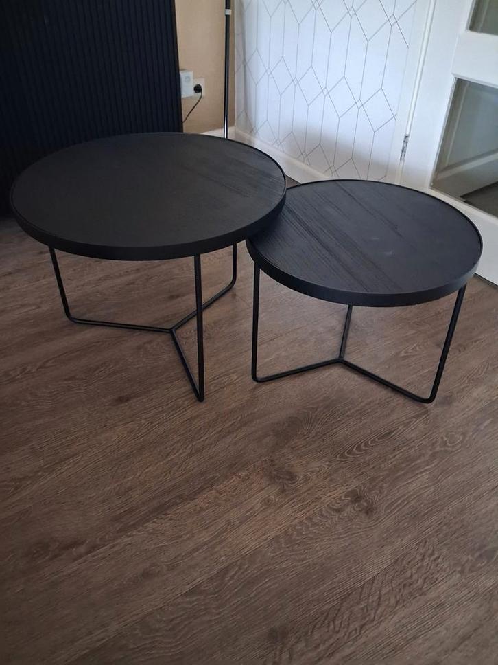 2 zwarte salontafels van Goossens., Huis en Inrichting, Tafels | Salontafels, Ophalen of Verzenden