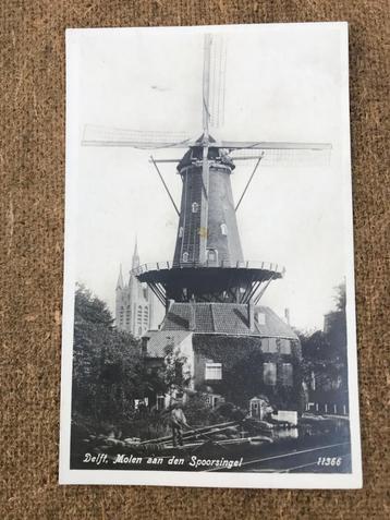 ansichtkaart van Delft, molen aan den Spoorsingel. beschikbaar voor biedingen