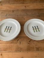 4 Porseleinen Borden met Asperge Design, Huis en Inrichting, Keuken | Servies, Ophalen, Zo goed als nieuw, Bord(en), Overige stijlen