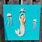 3D schilderij turquoise met zeemeermin leuk voor KERST!, 50 tot 75 cm, Nieuw, Ophalen of Verzenden, Schilderij