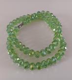 Vintage groene facet geslepen glaskralen ketting, Met kristal, Overige materialen, Ophalen of Verzenden, Zo goed als nieuw