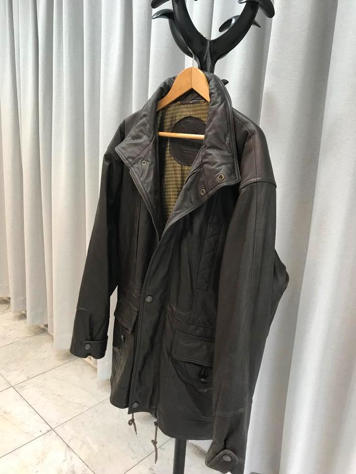 Lederen heren JAS - maat 56, Kleding | Heren, Jassen | Winter, Zo goed als nieuw, Maat 56/58 (XL), Bruin, Ophalen of Verzenden