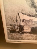 Oude Schepen in de Haven - Vintage Prent H E Roodenburg, Antiek en Kunst, Kunst | Etsen en Gravures, Ophalen of Verzenden