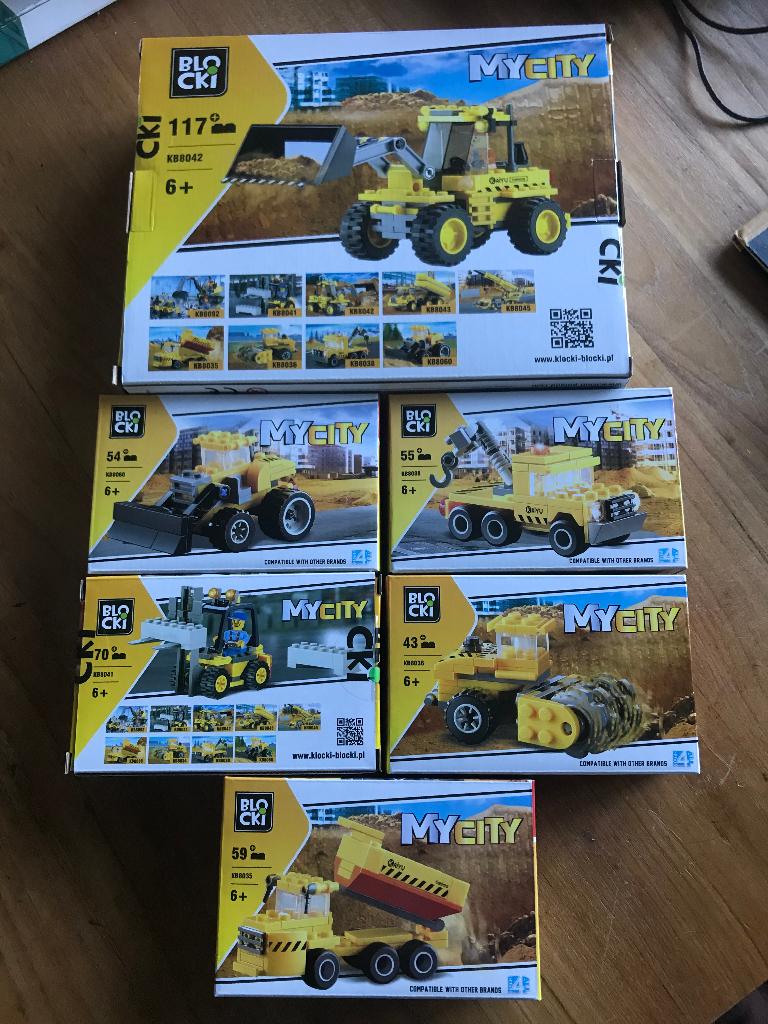 My citi blocki bouwstenen 6 nieuwe sets met bouwvoertuigen, Ophalen, Nieuw, Overige merken