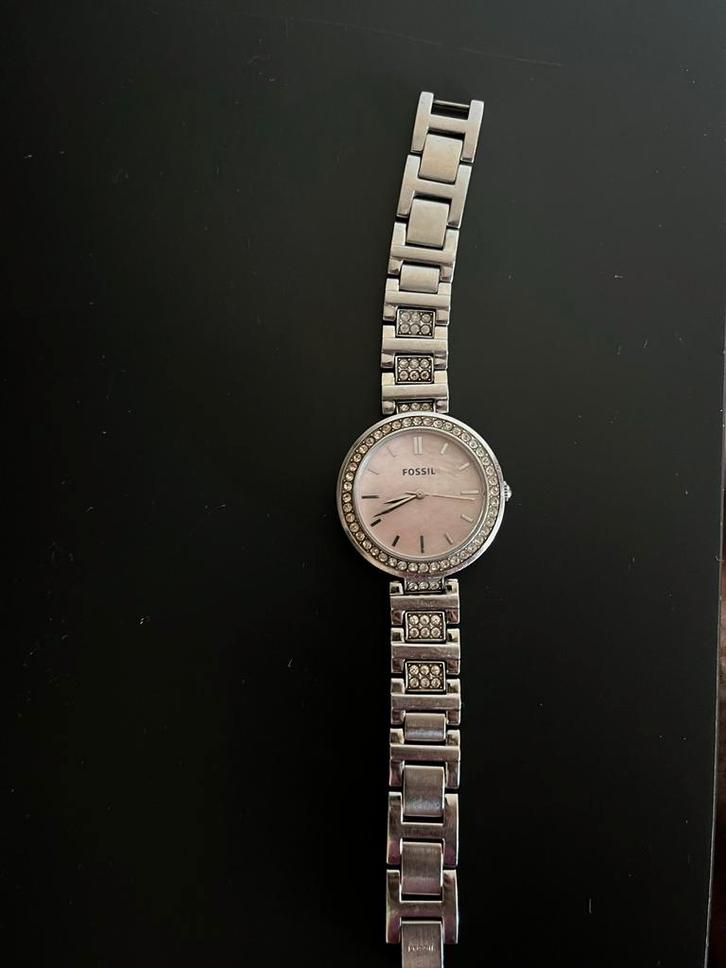 Fossil Dameshorloge BQ3182, Sieraden, Tassen en Uiterlijk, Horloges | Dames, Gebruikt, Polshorloge, Fossil, Staal, Met strass