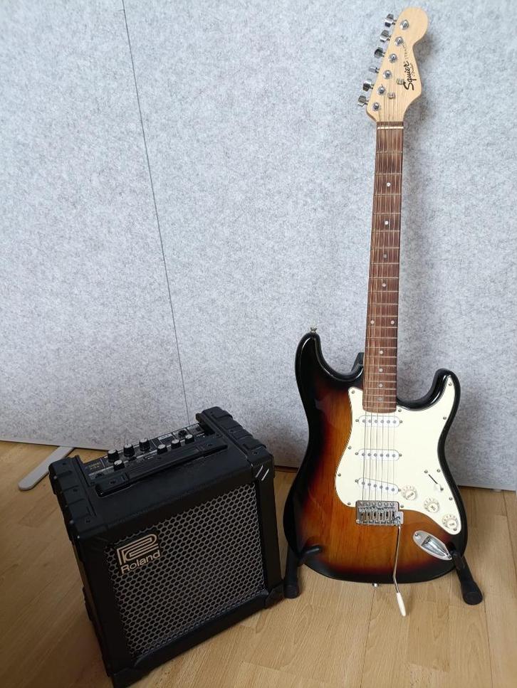 Elektrische gitaar met versterker, Muziek en Instrumenten, Snaarinstrumenten | Gitaren | Elektrisch, Gebruikt, Solid body, Overige merken