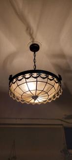 Vintage hanglamp schelp, doorsnede 33cm, Ophalen of Verzenden, Gebruikt, Glas, Vintage