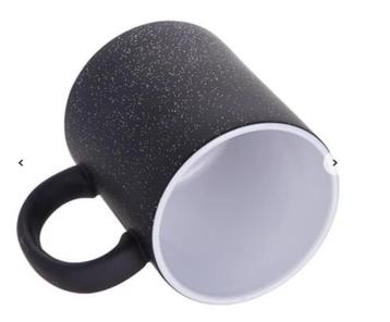 330ml (11oz) Magische Mok Mat Zwart Glitter voor sublimatie beschikbaar voor biedingen