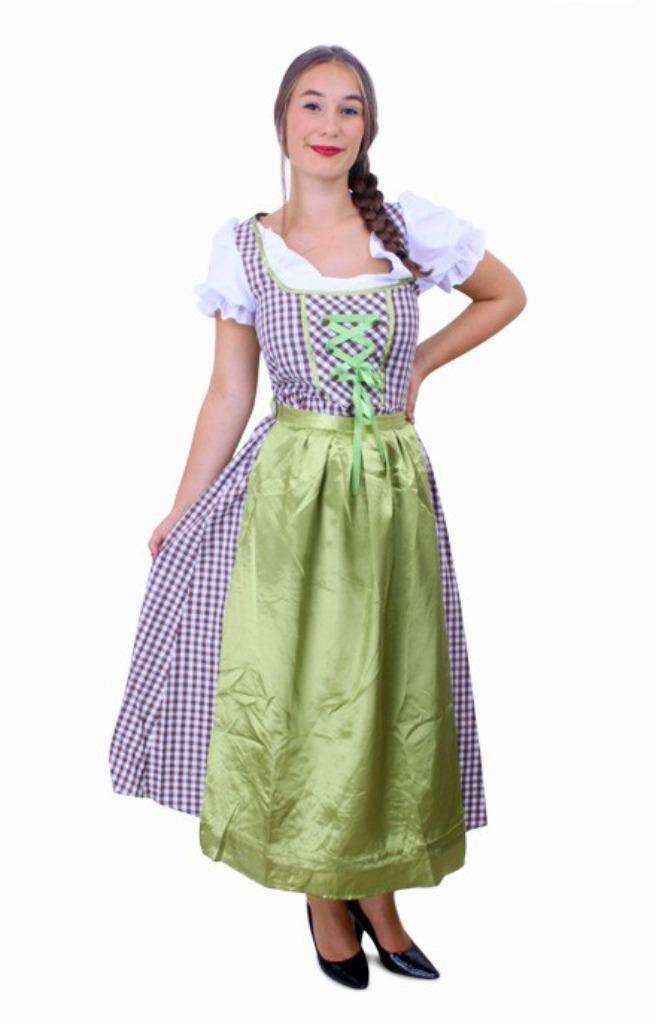 Lange Heidi Tirol Dirndl jurk groen bruin oktoberfest XS S, Kleding | Dames, Carnavalskleding en Feestkleding, Nieuw, Kleding