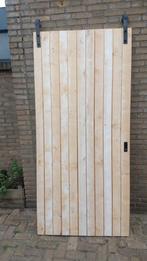 Schuifdeur / barndoor van steigerhout, 215 cm of meer, Binnendeur, Zo goed als nieuw, Schuifdeur