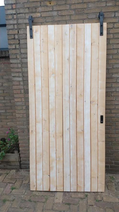 Schuifdeur / barndoor van steigerhout, Doe-het-zelf en Verbouw, Deuren en Horren, Zo goed als nieuw, Binnendeur, 215 cm of meer