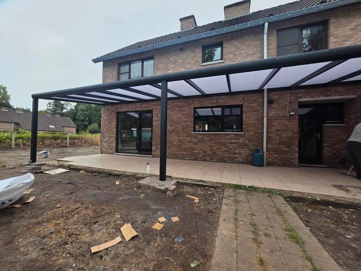 Veranda overkapping, glazen schuifwanden 10mm dikte, Tuin en Terras, Bergingen en Tuinkasten, Nieuw, Overige typen, Metaal, Ophalen of Verzenden