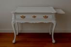 Antiek Theetafel / Bijzettafel - Wit + koper grepen Details, Ophalen