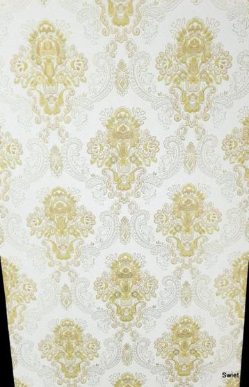 5997 Vintage barok behang groen beige klassiek swiet beschikbaar voor biedingen