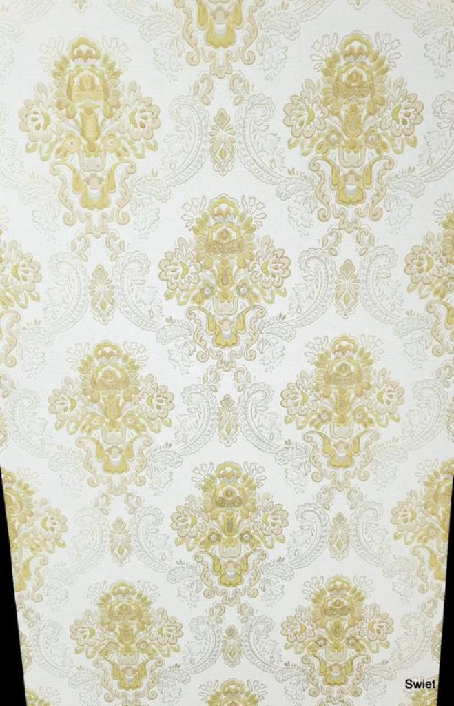 5997 Vintage barok behang groen beige klassiek swiet, Huis en Inrichting, Stoffering | Behang, Beige, Bruin, Groen, Verzenden