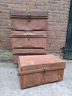 Oude vintage metalen kisten kist koffer, Minder dan 50 cm, 50 tot 100 cm, N, Ophalen of Verzenden