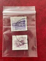 Oude Postzegels PTT Joegoslavië, Ophalen of Verzenden, Gestempeld, Treinen