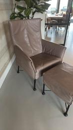 Montis Charly met hocker en 3 lederen kussens, Huis en Inrichting, Stoelen, Ophalen, Overige kleuren, Leer, Zo goed als nieuw