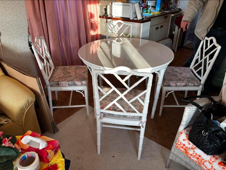 Eethoek wit, Huis en Inrichting, Complete eetkamers, Gebruikt, Minder dan 4 stoelen, Ophalen